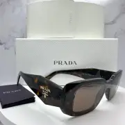 PRADA Sunglasses PR17WS Brown Tortoise Symbole Gold Logo 100% Authentic Italy