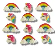 12 Unicorn Rainbow Cupcake Toppers Decorations Cake Topper Edible Party Fondant