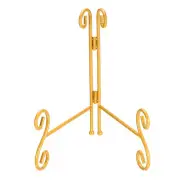 8 Inch Plate Stands for Display Iron Decorative Folding Holders, Gold Tone