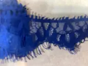Lot 3.25 yards cobalt blue eyelash Non stretch trim sewing lace 1.75" wide