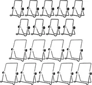DISWALE 18 Pack Adjustable Easel Stand, 2 size Wire Foldable Book display stand Plate Stand picture frame Stand Wire Photo Holder Stand for Display Book picture frame Plates, White