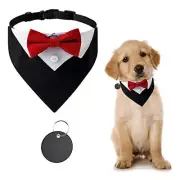 1 Piece Formal Dog Tuxedo Bandana, Dog Tuxedo Cotton Bandana Dog Wedding S Red