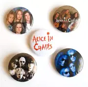 ALICE IN CHAINS Badge Button Set 25mm 1" Pins Pinback grunge 90s Cantrell Staley