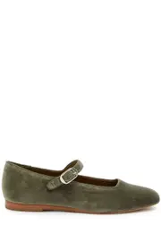 LE Monde Beryl Mary Jane Velvet Flats - Grey - 37 (IT37 / UK4) 37 (IT37 / UK4)
