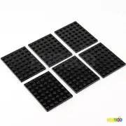Lot of 6 Genuine LEGO Black 6x8 Stud Dots 3036 Flat Base Plates Building Part