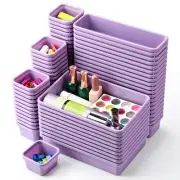 80 PCS Plastic Drawer Organizers Set 3 Size Drawer Divider Organizer With Non...