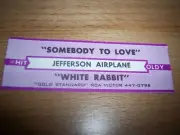 1 Jefferson Airplane Somebody To Love / White Rabbit Jukebox Title Strip