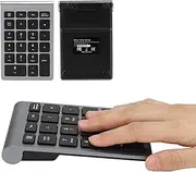 Wireless Number Pads, 22 Keys Portable Ergonomic Numeric Keypad Numpad Financial Accounting Number Keyboard with USB Receiver for Laptop Computer (Iron Gray)