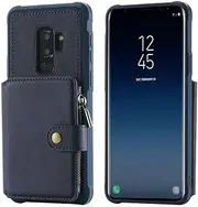 Zipper Wallet for Samsung Galaxy S21 Ultra S20 FE 5G Case for Samsung S10 Plus S9 S8 10 E Note 20 S 9 Leather Phone Cover,Blue,for Note 20 Ultra