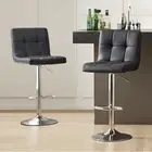 NEW (2 Packs )Modern Bar Stools PU Leather Swivel Barstools Armless