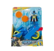 DC Super Friends Imaginext Batman (Grey) and Batcycle Vehicle Set Brand NEW