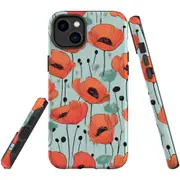 For iPhone 14 Plus Tough Protective Cover, Poppy Field
