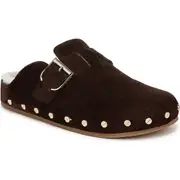 Veronica Beard Fern 2 Genuine Shearling Clog in Espresso at Nordstrom, Size 6