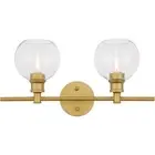 Living District LD2314BR Collier 2 Light 19 inch Brass Wall sconce Wall Light