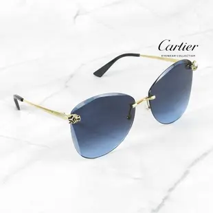 Cartier CT0398S 卡地亞品牌太陽眼鏡｜時尚經典美洲豹蝶形大臉韓版街拍無框墨鏡 女生品牌眼鏡框【幸子眼鏡】