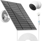 6W Solar Panel Compatible with Google Nest Camera Outdoor & Indoor (Battery Version), Solar Power Charger for Google Nest Cam with Indicator Light,13ft Cable IP66 Weatherproof Solar Panel