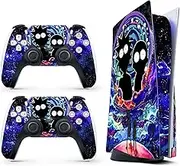 Hippie Metaverse Decal Sticker Skin Specific Cover for Both PS5 Disc Edition and Digital Edition - Waterproof, No Bubble, Including 2 Controller Skins and Console Skin