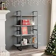 4-Tier Book Cabinet Concrete Grey 100x30x140 cm Engineered Wood,Bookcases & Standing Shelves 19.48KG-806481