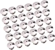 [IWOWHERO] 30pcs Metal Flat Locking Pin Backs for Badges Clips Backs Pin Keepers Locking Clasp Silver