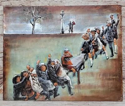 Abstract Modern The Exercise of See Saw 3-D Classic Children Oil Painting Gift