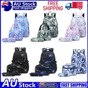 3Pcs/Set Boys Girls Kids School Backpack Rucksack Lunch Bag Pencil Bag Schoolbag