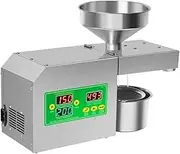 KAIGITE Automatic Oil Press Machine, 820W Stainless Steel Oil Expeller, 40-280°C Adjustable Temperature, Hot and Cold Oil Pressing for Flaxseed, Peanut, Sesame, Sunflower Seed, Commercial Home