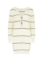 Victoria Beckham Frame Striped Cotton-blend Mini Jumper Dress - Natural - S (UK8-10 / S) S (UK8-10 / S)