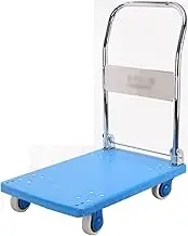 Flatbed Cart Platform Truck Silent Push Cart with Metal Handle and Plastic Deck for Luggage Cooler Moving Folding Hand Trolley Swivel Wheels Hand Truck(Size:440lb(72 * 46))(One Color 880lb(90 * 60))