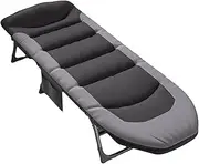 Cotton Fabric Foldable Camping Bed Height Adjustable Camp Bed Comfortable Foldable Bed Lightweight Folding Guest Bed