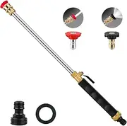 2025 Upgraded Jet Nozzle Power Washer for Garden Hose, High Pressure Wand with 2 Different Nozzles and Quick Connectors，High Pressure Washer Tools For Patio Car Pet Window Washing -black