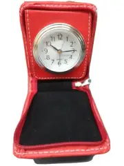 Vintage Compact Red Travel Alarm Clock - Set of 2 NIB - Quartz - Analog