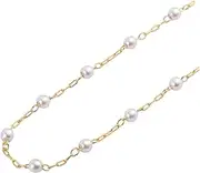 [SHINEOFI] Pearl Chain Spool Pearl Chain Necklace Pearl Necklace Gold Chain Cable Chain Pearl Choker Necklace Gold Chain Necklace Pearls Necklace Handmade Jewelry Hand Jewelry White