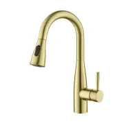 Casa Plano Single Handle Pull Down Kitchen & Bar Sink Faucet Brushed Gold - CKF-