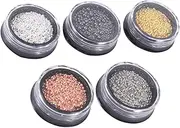 FOMIYES 5Sets Nail Metal Beads for Nail Art Decorations Manicure Supplies DIY Jewelry Kit for Elegant Nail Designs for Cell Phone Cases Art
