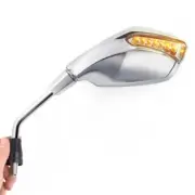 Fist Style Chrome Mirror LED Turn Signals 8mm for Vespa Lambretta Piaggo Scooter