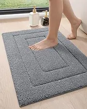 DEXI Bathroom Rug Mat, Extra Soft Absorbent Premium Bath Rugs, Non-Slip Comfortable Carpet for Tub, Shower Room, Machine Wash Dry, 24"x36", Grey