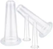 ZGLUZP 4 Pcs Transparent Massage Cupping Set Silicone Mini Facial Cups Face Massager Helper Skin Care Neck Back Eyes Massaging Cup Safe to Use, Don't Worry About Burns