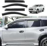 SUERAUTO4X4 Weather Shields for Mitsubishi Pajero Sport QE QF QG 2015-2025 Accessories, Car Wind Deflectors Weathershields Window Visors Sun Rain Guard Exterior Tinted Black, 4PCS/Set
