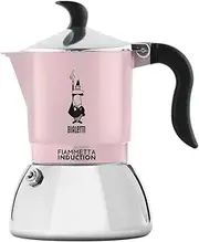Bialetti Fiammetta Induction Coffee Maker 2 Cups (100ml) Suitable for All Hob Types Elegant Design Pink