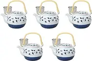 Set of 5, Goth Roll Arabesque No. 6 Earthpot, 7.7 x 5.7 x 4.7 inches (19.5 x 14.5 x 12 cm), 1070cc | Setomonohonpo Dobin, Made in China