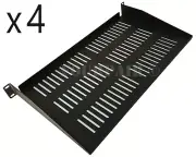 4 Pack - 1 Space Vented Cantilever Relay Rack Mount Server Shelf 19" 1U 10" Deep
