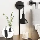 Nathan James Tamlin Wall Light Fixture, Wall Mounted 1-Light Lamp, Plugin Sco...
