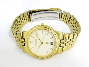 [專業模型] 石英錶 [ORIENT HT70A65] 東方霸王 金色石英錶[米黃面+日期] /中性錶/軍錶