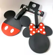 G FORCE Set of 2 Minnie & Mickie Suitcase Luggage Tags, ID Insert.
