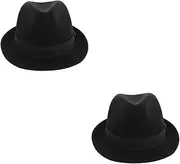 [WOFASHPURET] Jazz Hat Boys Hats Dress up Tops Hat for Women Mens Fedora Hats Wide Fedora Men Fedora Hats Fedora Hats Boys Outdoor Sunshade Hat Summer Hats for Fedora Hat for Men Black Wool
