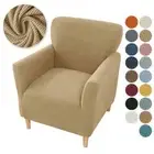 Stretch Spandex Club Armchair Sofa Slipcovers Elastic Jacquard Tub Sofa Covers