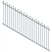 ProtectorAl 1201-2400W x 1200H Deep Ocean Loop & Spear Top Pool Fence Panel Raked 16-30º