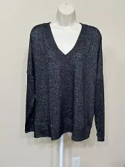 Buffalo David Bitton Women’s Black V-Neck Neck Long Sleeve Comfort Sweater XL
