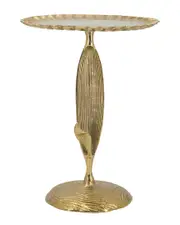 A&B Home Aluminum Side Table with Leaf Body