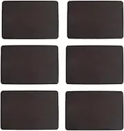 6-Piece PU Leather Waterproof Heat Resistant Washable Table Placemat, Two-Color Non-Slip, Kitchen Dining Placemat, Waterproof and Oil-Proof Placemat (Black, Brown and Black)